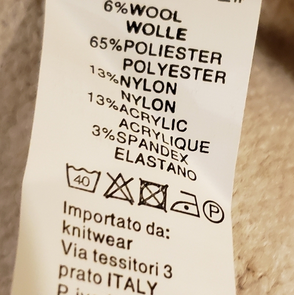 NWT! ITALIAN IMPORT Elegant Cream Sweater with Black, Diamond & Pearl Accents - Picture 4 of 4